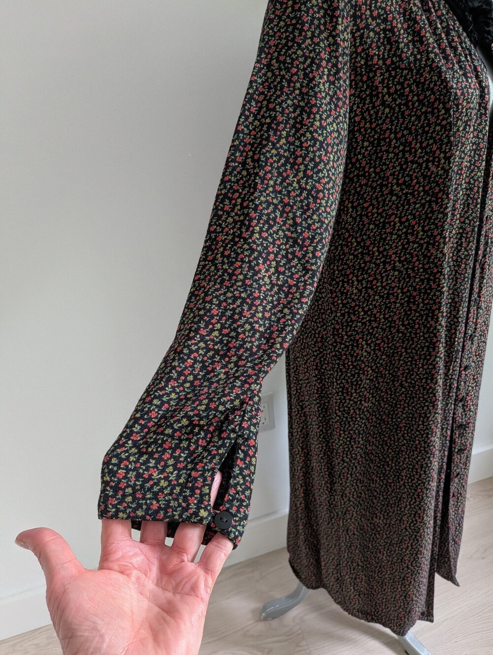 Vintage April Cornell Velvet Collar Prairie Duster Dress - Picture 5 of 15